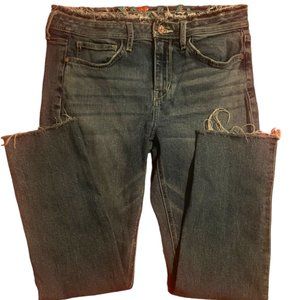 Sam Edelman The Kitten Straight Women's blue jeans raw frayed hem size 30